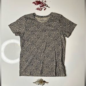 J. Crew Collector Tee Leopard Print Medium Womens Super Light Cotton